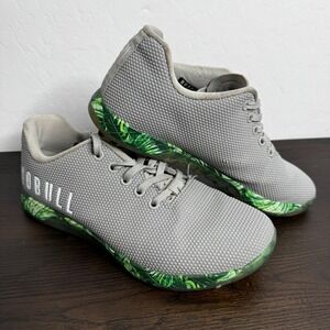NOBULL Trainers Gray Green Tropical Leaf Sole CrossFit Training Shoes Men US 7.5